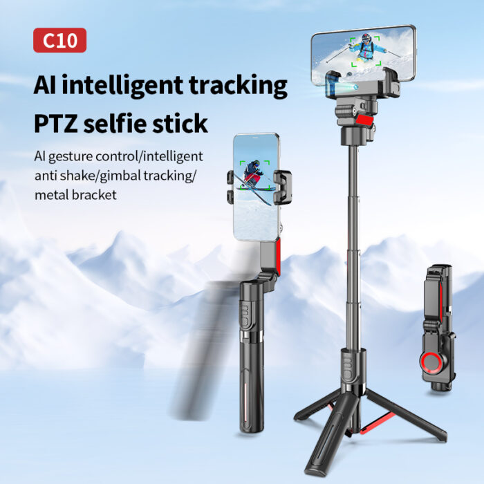 Selfie stick with gimbal